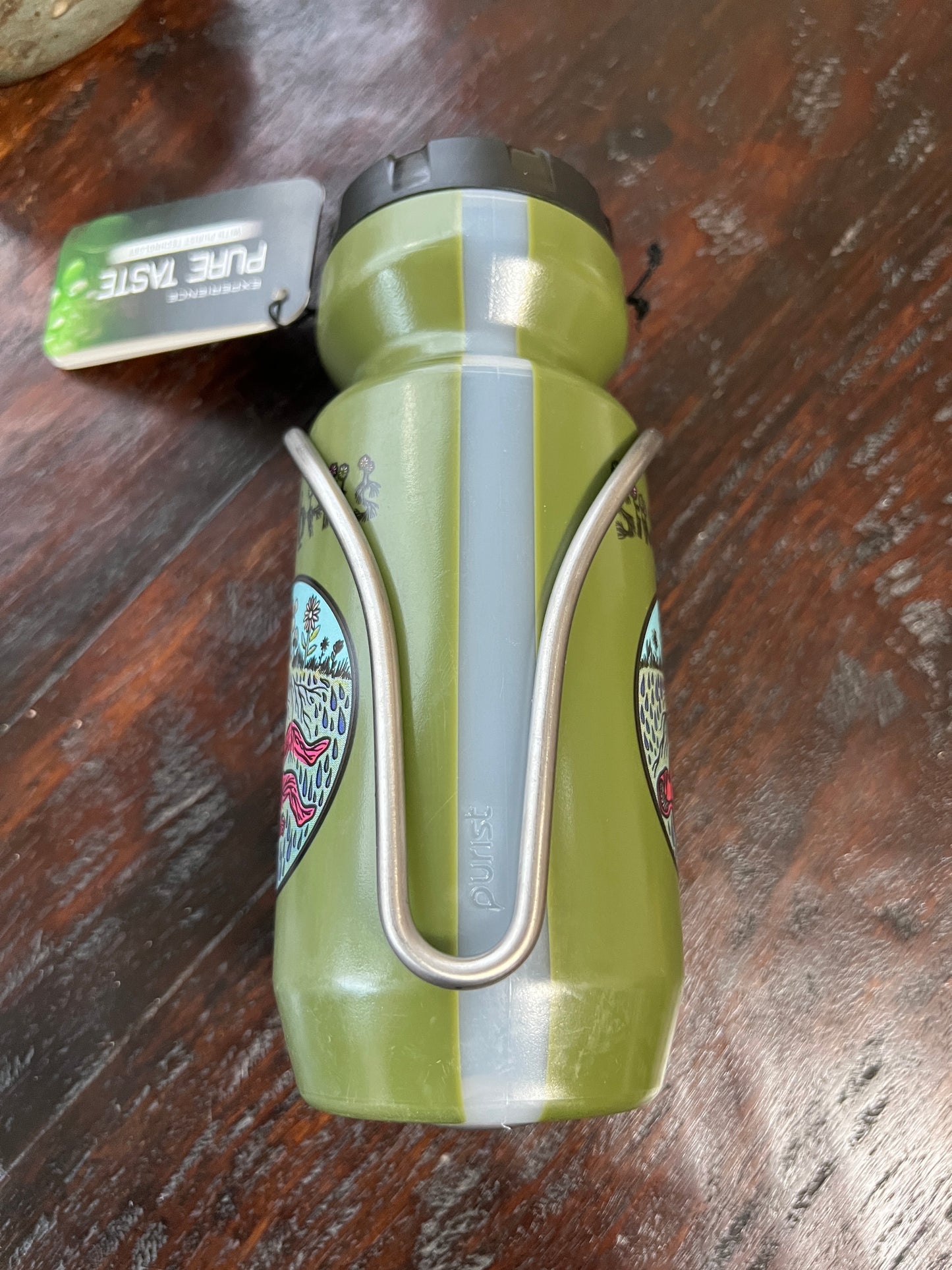 King Cage Titanium Iris Bottle Cage Raw Finish