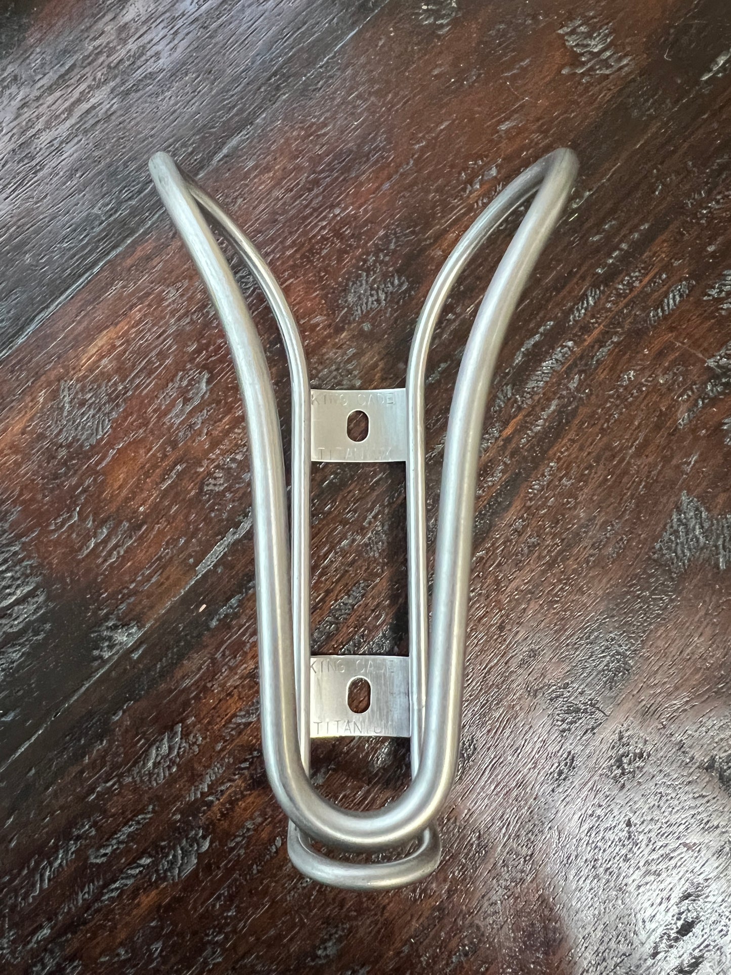 King Cage Titanium Iris Bottle Cage Raw Finish